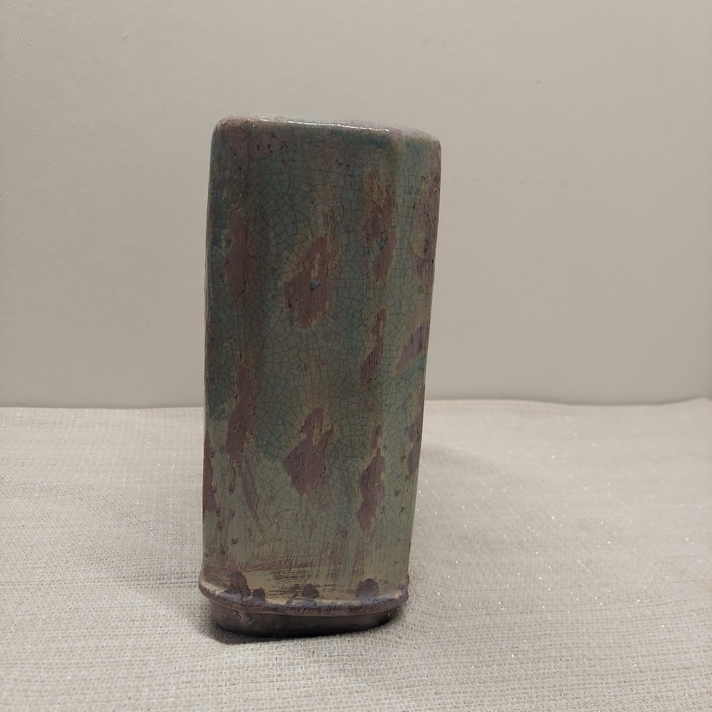 Uttermost Bird on Branch Ceramic Vase Rectangular Teal Brown Crackle Glaze 10in‎ - Picture 4 of 9